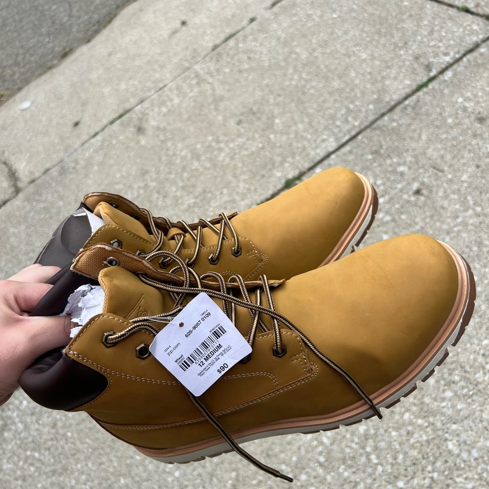 JCPenney Tan and Brown Leather Boots